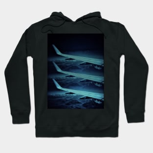 Blue Dark Sky 3 Planes Flight Hoodie